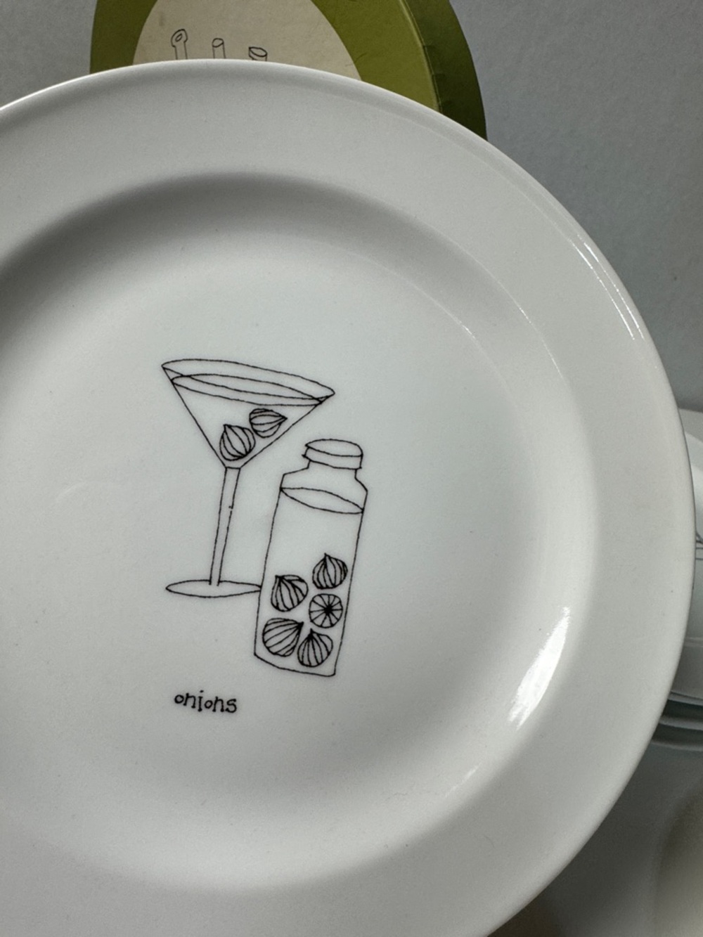 Pottery Barn Martini Appetizer Cocktail Plates Set of 6 - Picture 6 of 16